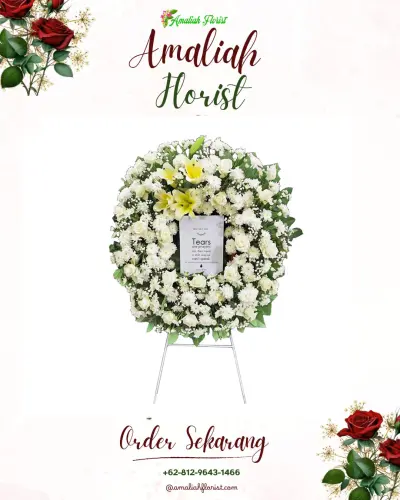 Krans Bunga Duka Cita di Penyaringan